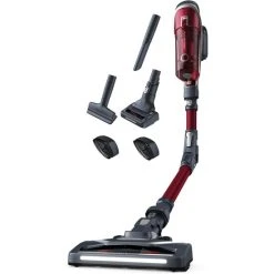 Auslauf ✨ Rowenta RH9678 X-Force Flex 8.60 Akku-Staubsauger | Stab-und Handstaubsauger In Einem | LED-Düse | Flex-Gelenk | Animal-Kit | Easy-Wash-Filter | Inkl. Mini Turbodüse, Etc. | Rot/Grau 🧨