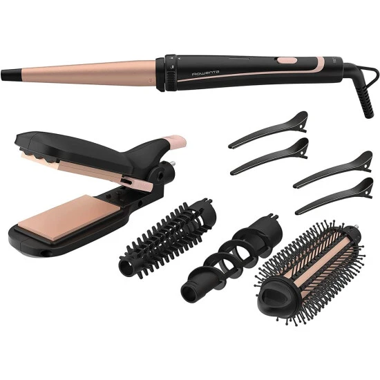 Coupon ✨ Rowenta CF4231 Infinite Looks 14-in-1 Multistyler | Keramikbeschichtung | Kühle Spitze | Inkl. Stylingaufsätze (Haarglätter/Kreppeisen/Lockenstab/Warmluftbürste) Und Zubehör | Schwarz/Kupfer ⭐ 3 Coupon ✨ Rowenta CF4231 Infinite Looks 14-in-1 Multistyler | Keramikbeschichtung | Kühle Spitze | Inkl. Stylingaufsätze (Haarglätter/Kreppeisen/Lockenstab/Warmluftbürste) Und Zubehör | Schwarz/Kupfer ⭐ - Image 3