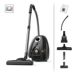 Am billigsten 👍 Rowenta YY5020FE -Staubsauger Mit Tasche, Niedrigem Verbrauch, Hoher Filtration, Schalldämpfer, In Frankreich Hergestellt, Grüne Kraft, Schwarz/Liege 👍