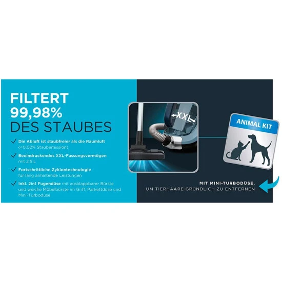 Am billigsten ❤️ Rowenta RO4871 Compact Power XXL Animal | Beutelloser Staubsauger | 2,5L Staubvolumen | Kompaktes Design | Extreme Saugleistung | Vacuum-Cleaner | Hocheffizienter Saugkopf | Blau/silber ❤️ 15 Am billigsten ❤️ Rowenta RO4871 Compact Power XXL Animal | Beutelloser Staubsauger | 2,5L Staubvolumen | Kompaktes Design | Extreme Saugleistung | Vacuum-Cleaner | Hocheffizienter Saugkopf | Blau/silber ❤️ - Image 15